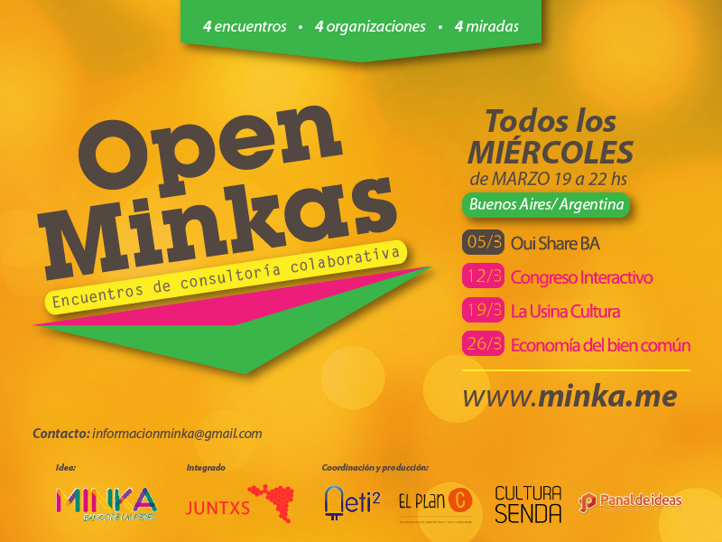 Imagen que resume las fechas de open minka para este mes.